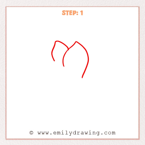 how to draw a magnolia flower - Step 1